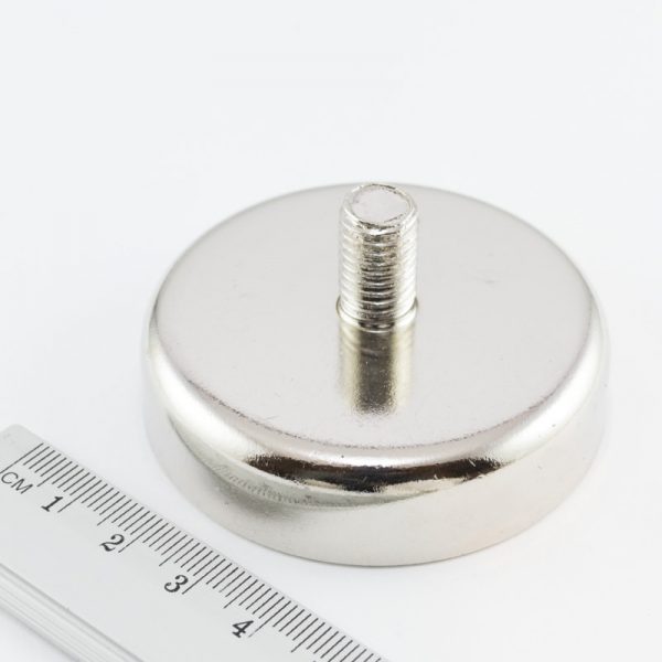 Magnet v puzdre s vonkajším závitom 60x15 mm