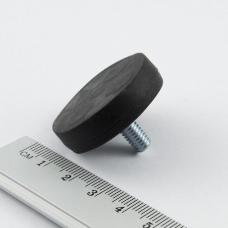 Magnet v puzdre s vonkajším závitom 31x6 mm pogumovaný