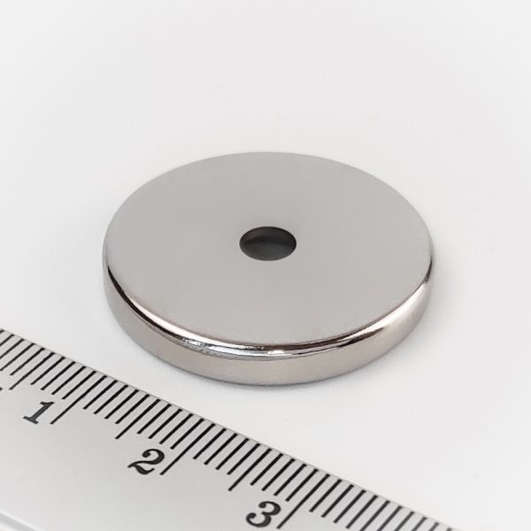 Neodýmový magnet valec 27x4 mm s dierou M4