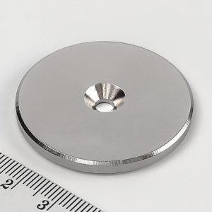 Neodýmový magnet valec 42x4 mm s dierou M4