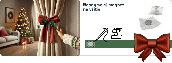 článok čarovné magnetické Vianoce - magnetická stuha na záves